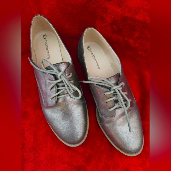 Redherring Shoes - Redherring Metallic Lace-Up Women's Shoes-USA Size 7